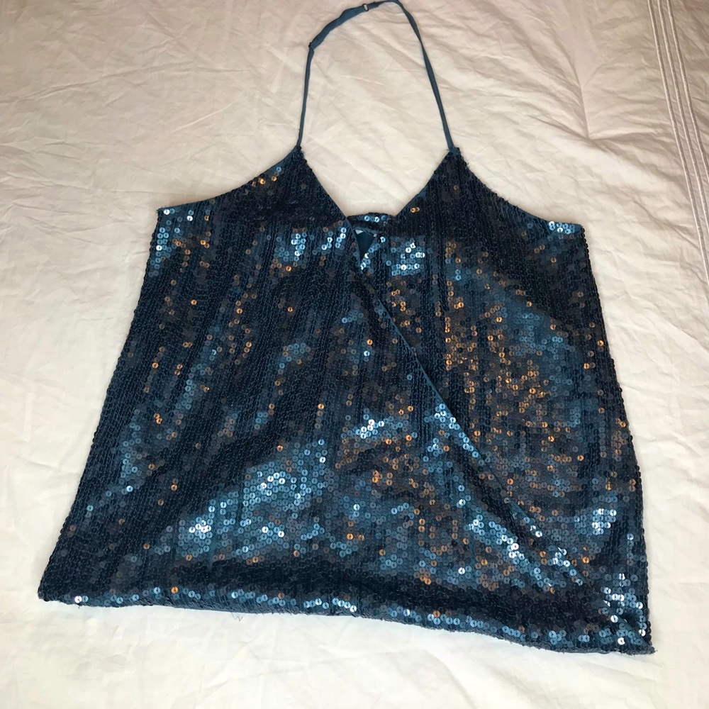 Parker Blue Sequins Top